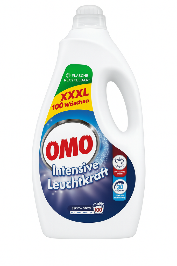 OMO Flüssigwaschmittel 100WL 5 Liter XXXL Intensive Leuchtkraft