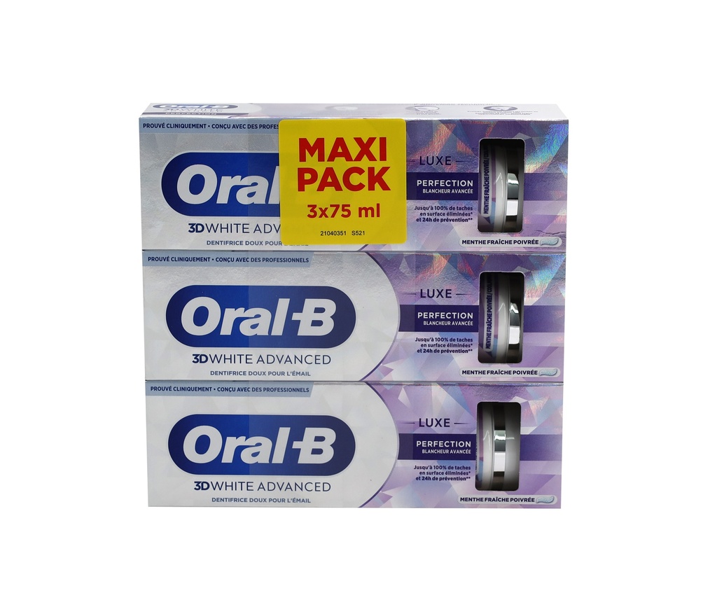 Oral-B Zahnpasta 3x75ml Luxe Perfection Whiteness Advanced