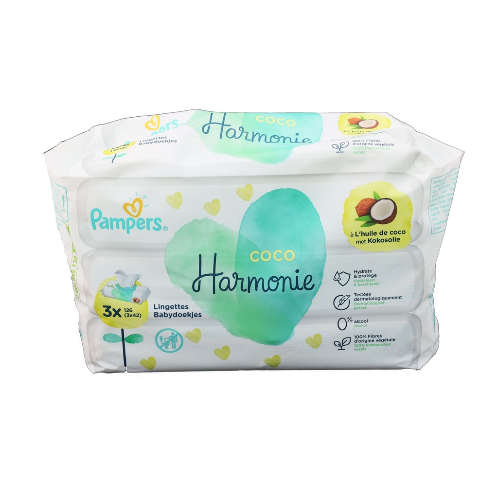 Pampers Feuchttücher für Babys 3x42 Blatt Harmony Coco