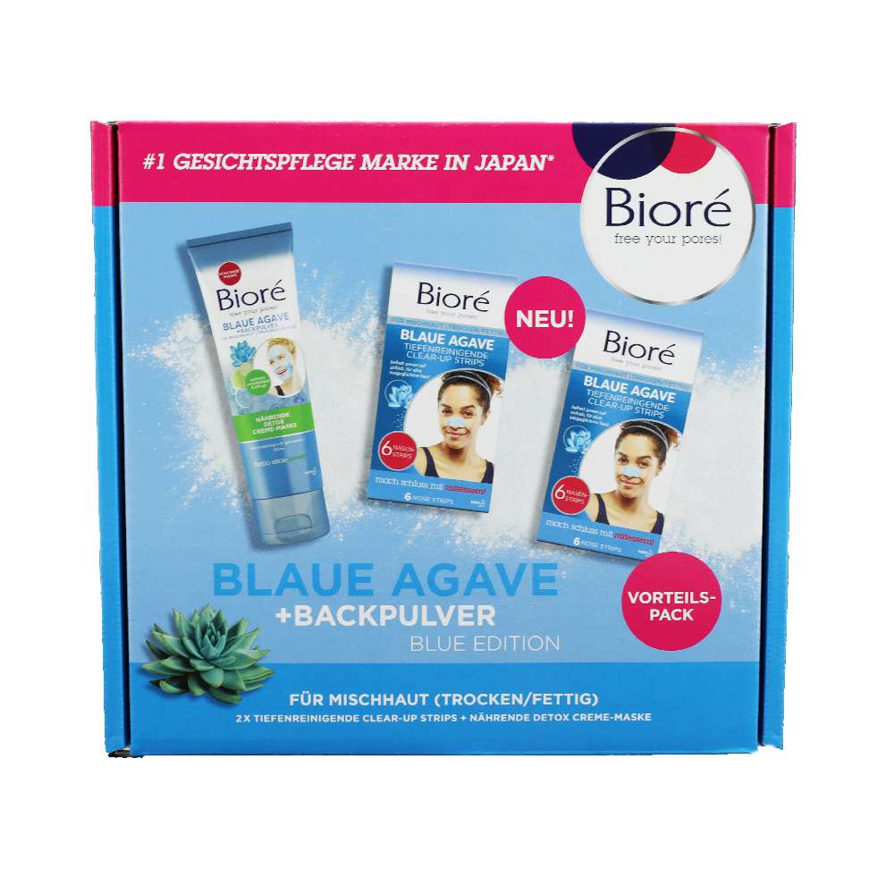 Bioré Geschenkset Nasen Stripes 12Stück + Gesichtsmaske 110ml