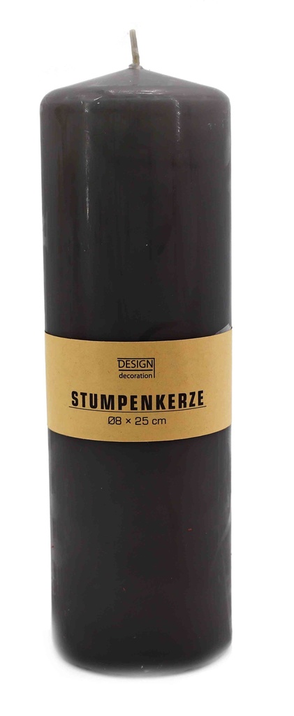 Stumpenkerze XL Ø 8x25 cm grau