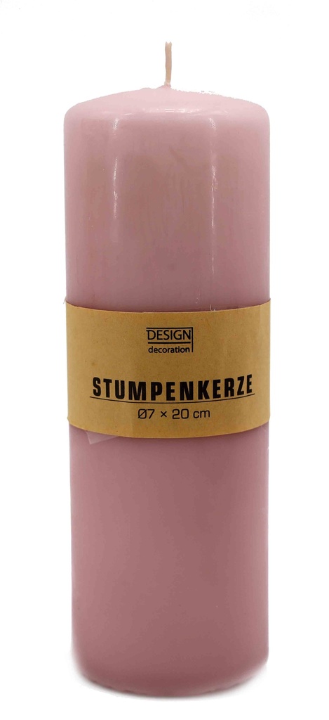 Stumpenkerze Ø 7x20cm rosa