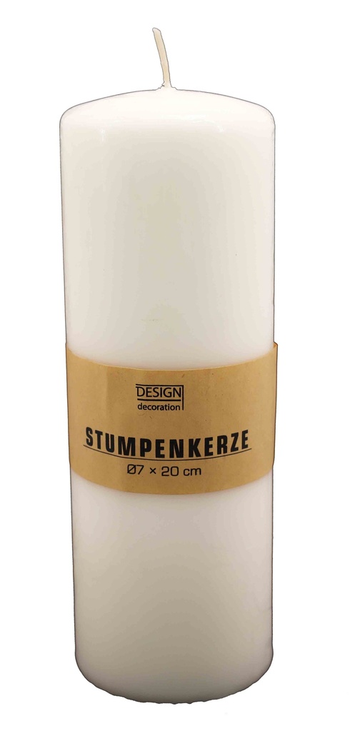 Stumpenkerze Ø 7x20 cm creme