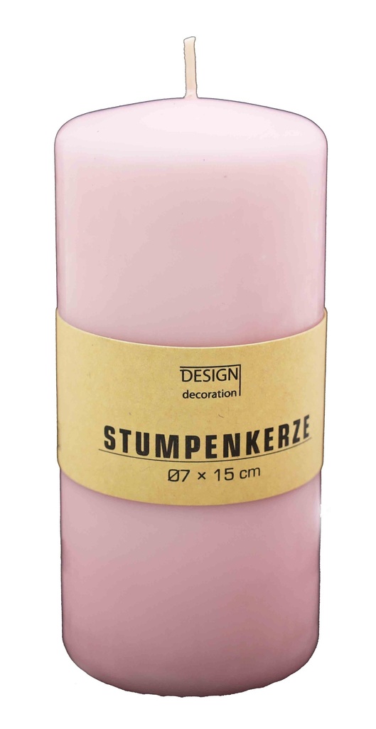 Stumpenkerze Ø 7x15 cm rosa