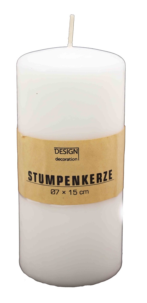 Stumpenkerze Ø 7x15 cm creme