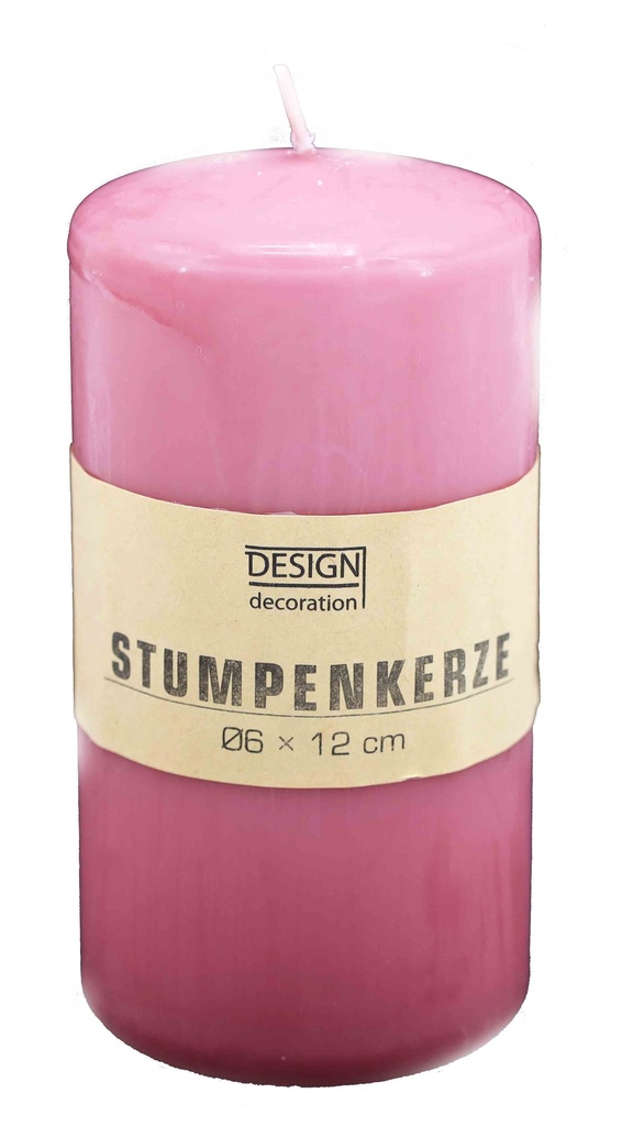 Stumpenkerze Ø 6 x 12 cm altrosa