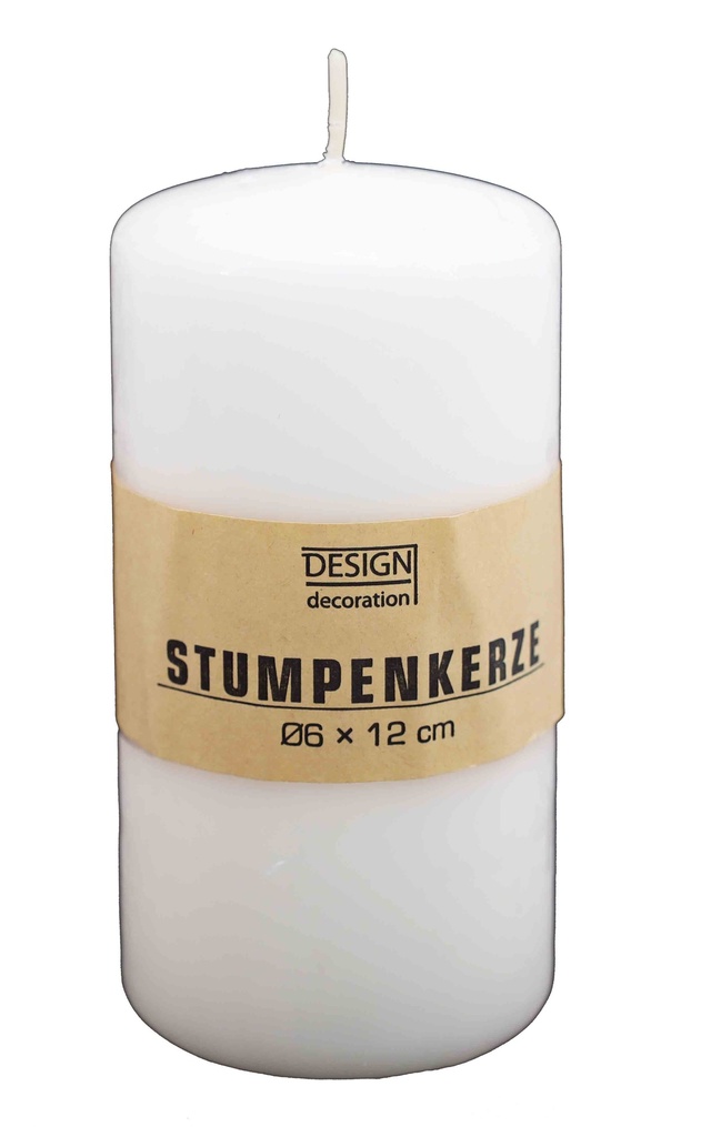 Stumpenkerze Ø 6 x12 cm creme