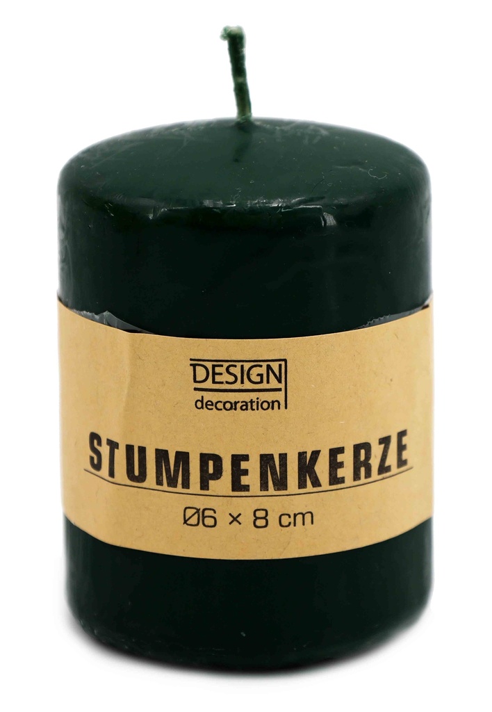 Stumpenkerze Ø 6 x 8 cm dunkelgrün