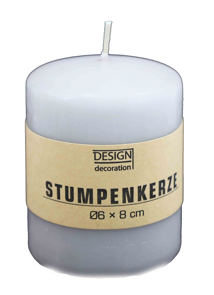 Stumpenkerze Ø 6 x 8 cm taupe