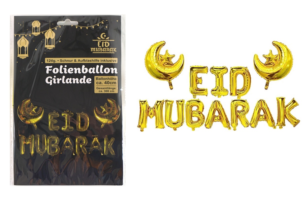 Folienballon "Ramadan" Girlande, gold, 40cm,