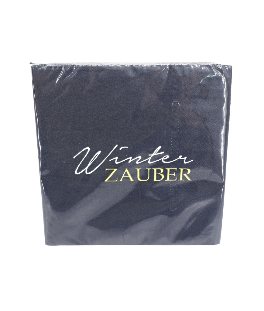 Servietten Silvester "Winter ZAUBER" 33x33cm, ¼ Falz, 3-lagig, 20er Pack