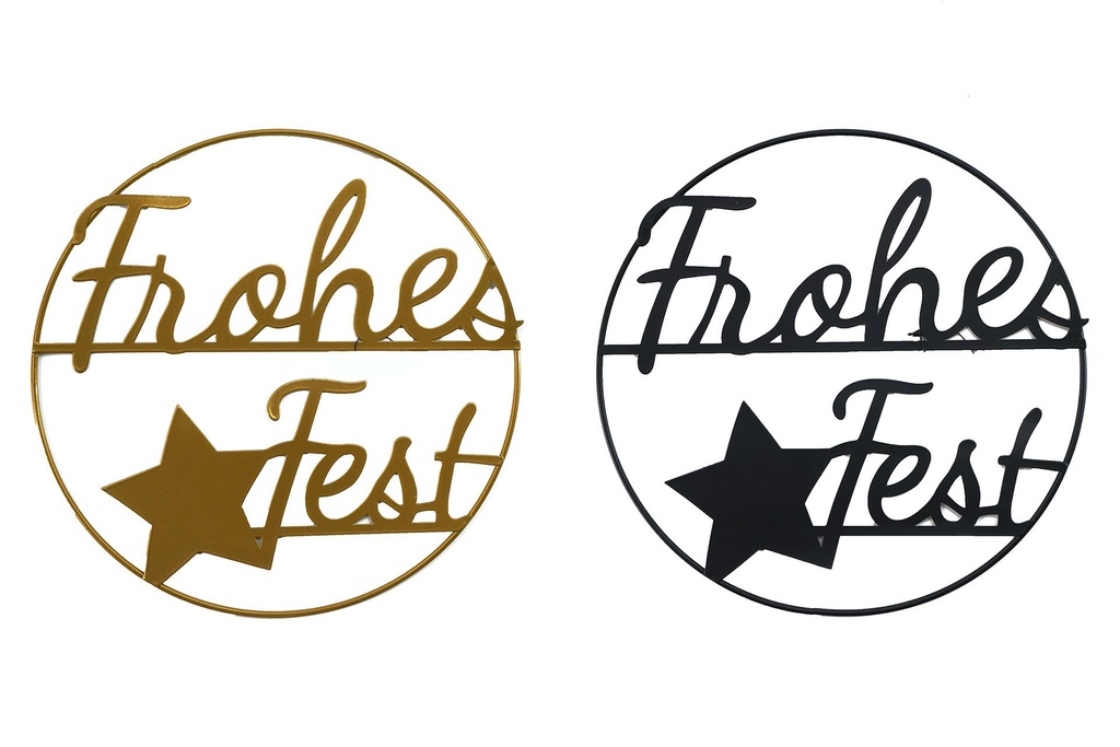 Weihnachtsdeko Metall "Ring Frohes Fest" 24cm 