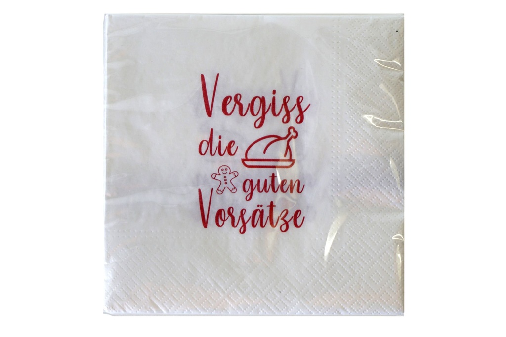 Servietten Weihnachten "Vorsätze" 33x33cm, ¼ Falz, 3-lagig, 20er Pack