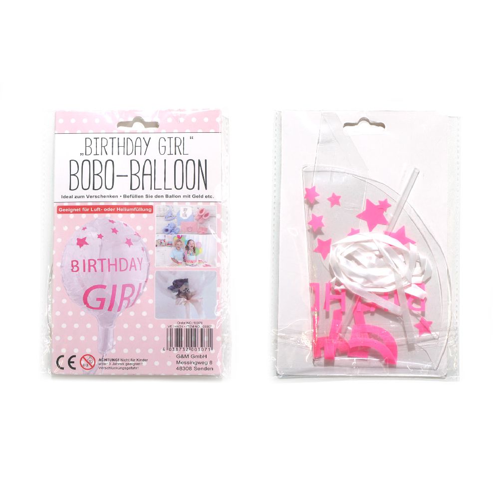 Kinderparty / Babyshower Bobo Ballon "Girl", Refill