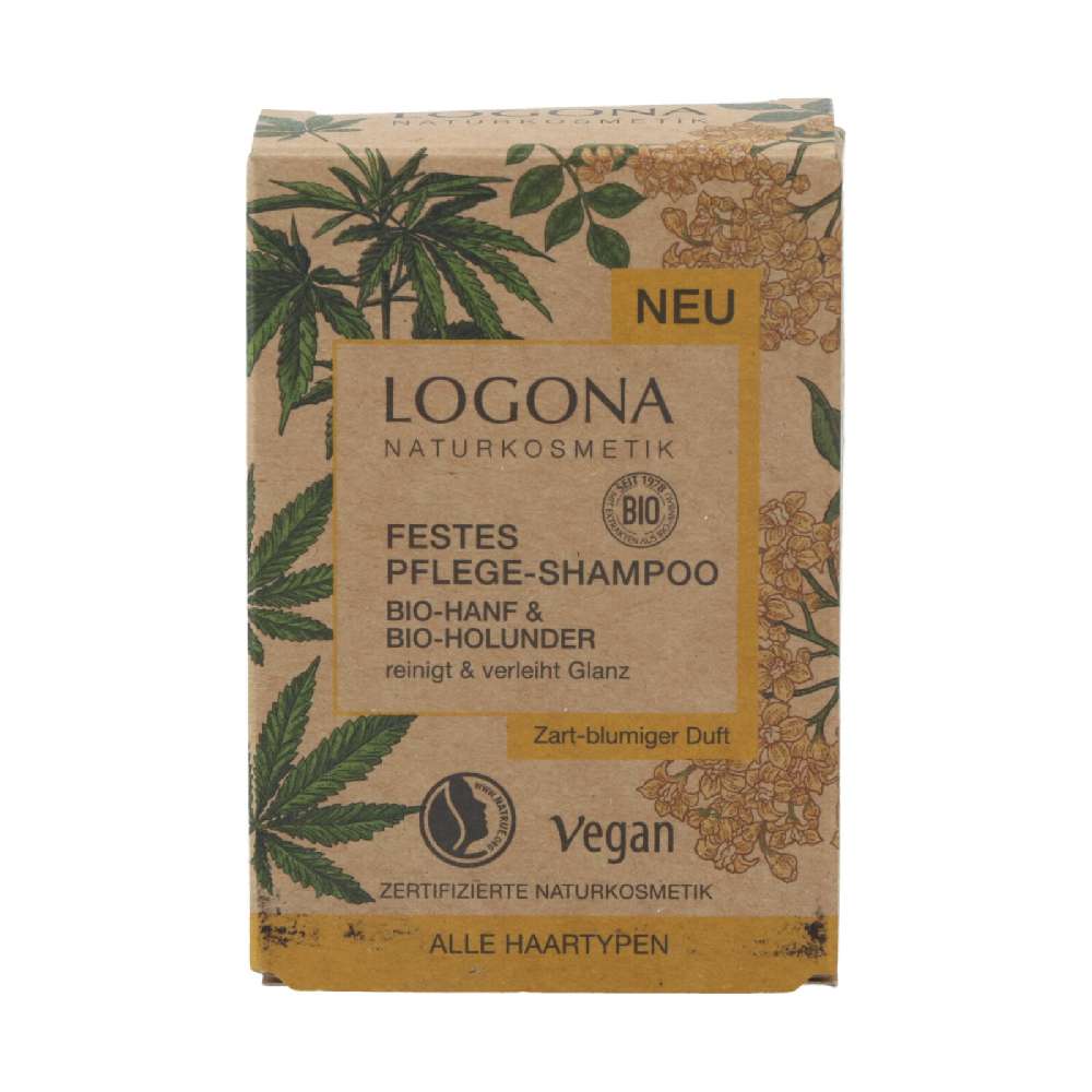 *Logona Shampoo 60gr Riegel Hanf & Holunder