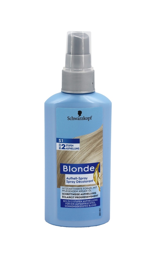 Schwarzkopf Blonde Aufhell Spray S1 125ml mit Argan Öl bis zu 2 Stufen Aufhellung