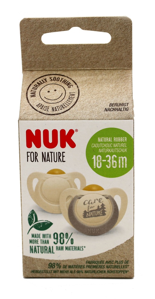 Schnuller 2er Pack for Nature - Kautschuk 18-36 M Creme