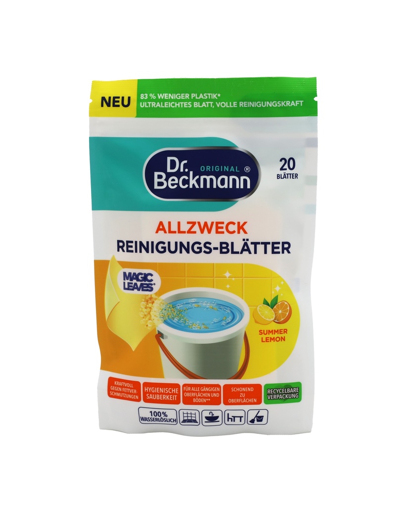 Dr.Beckmann Magic Leaves Allzweck Reinigungs Blätter 20er Summer Lemon