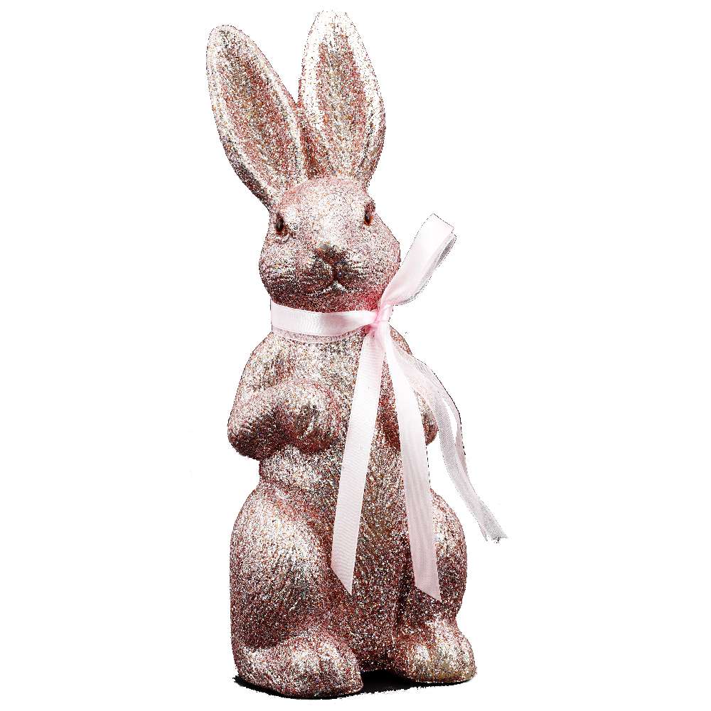 Hase mit Glitter aus Kunststoff Pink/Rosa