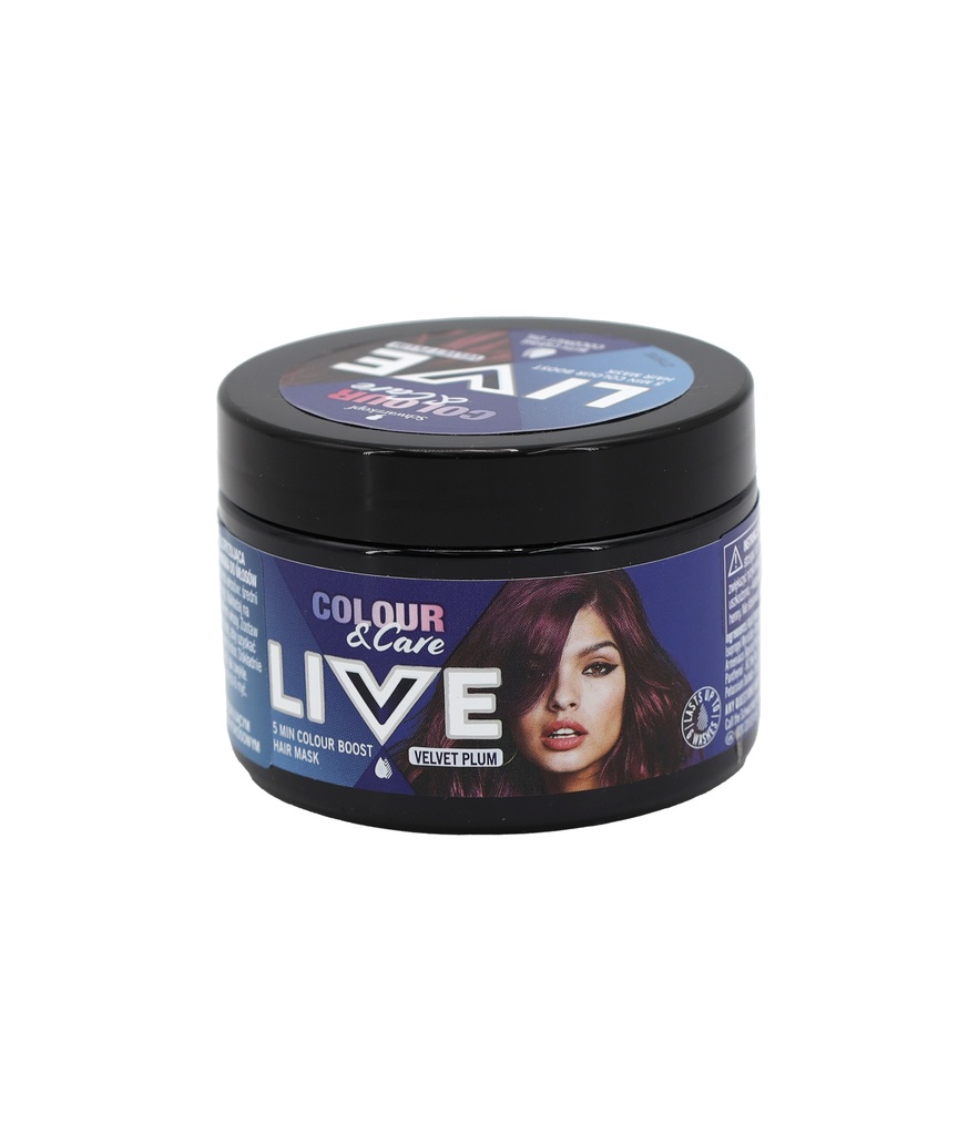 Schwarzkopf Live Colour & Care Haarmaske Velvet Plum 150ml - mit pflegendem Kokosöl