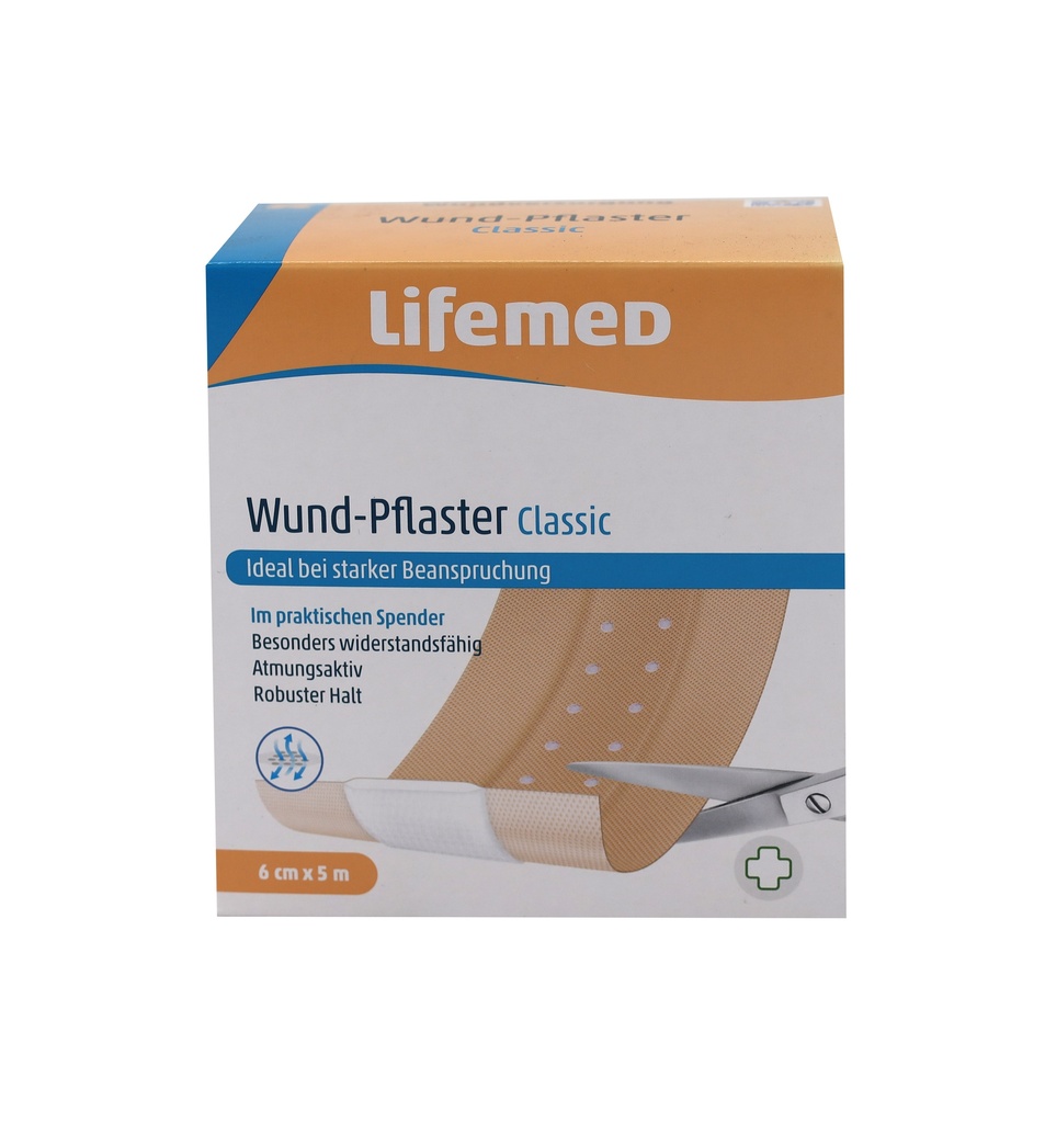 "Lifemed" Wund-Pflaster 5 m x 6 cm hautfarben "Classic"