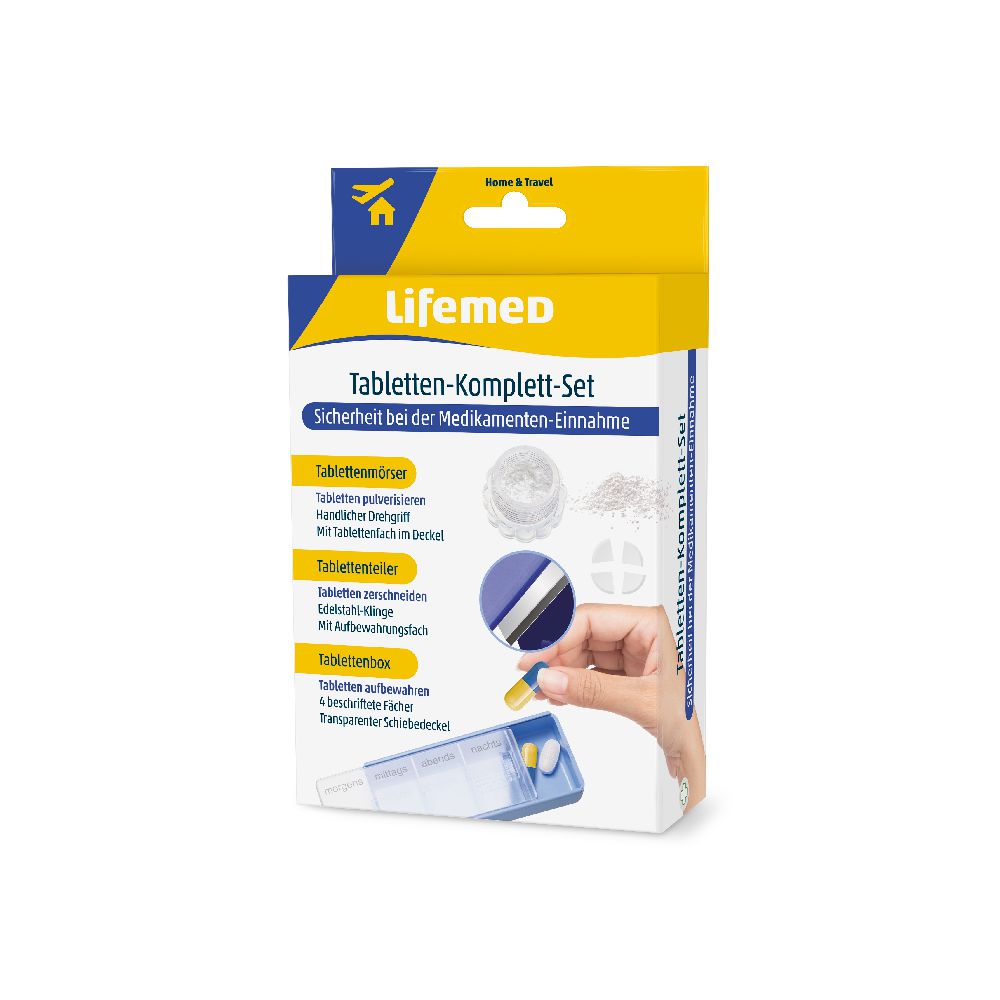 3 "Lifemed" Tabletten-Komplett-Set blau