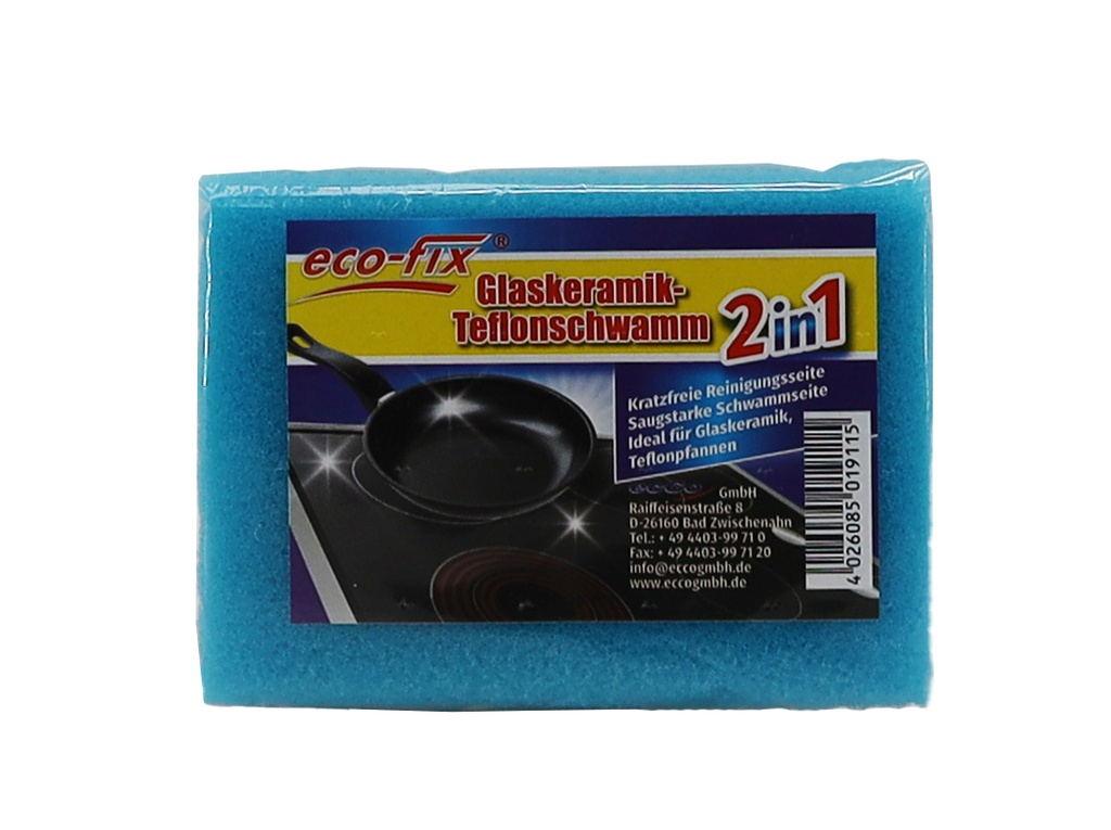 eco-fix Glaskeramik Teflon Schwamm 10x8x5 cm
