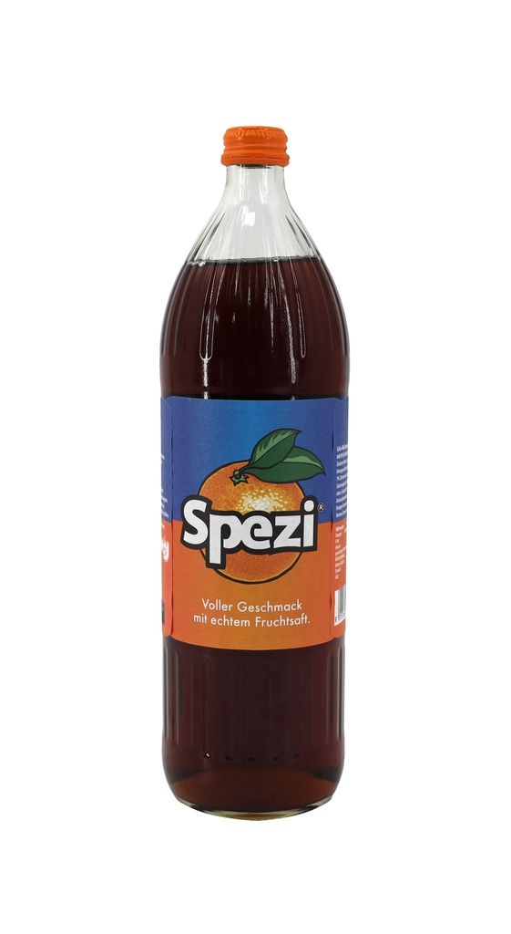 Spezi Erfrischungsgetränk Orangen-Cola-Limonade 1Liter Glasflasche