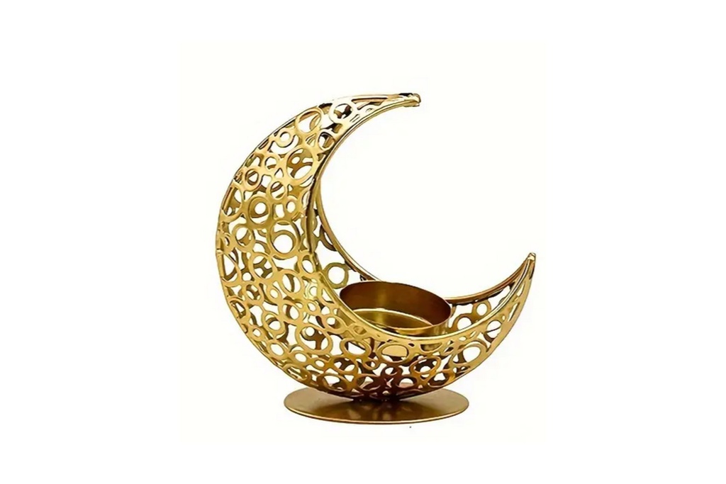 Kerzenhalter Ramadan "Mond", gold, 10x10x7cm