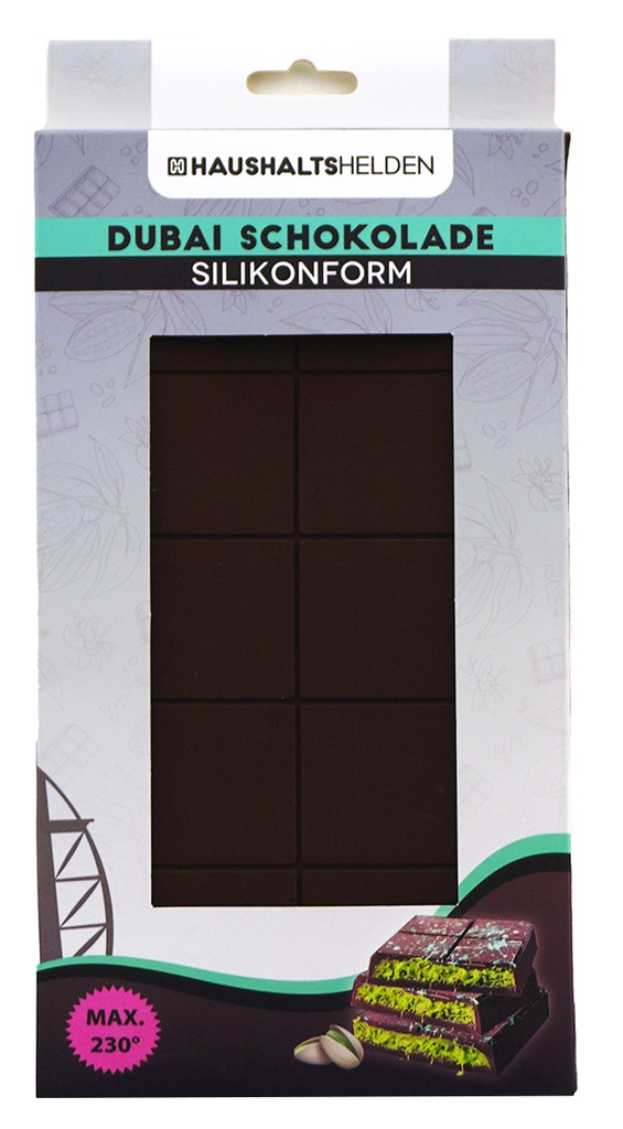 Silikonform für "Dubai Schokolade etc..", 25x13,5x2cm, braun