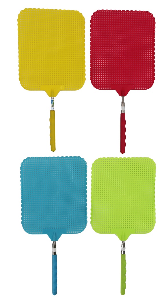 Fliegenklatsche Teleskop "XXL" 16x19cm - auszieh. bis 66cm, 4 Farben, im Display