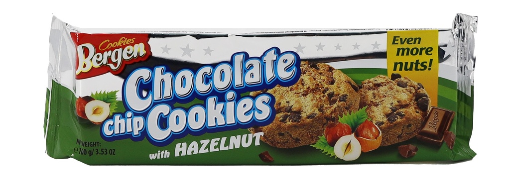 Bergen Normaler Keks 100g Chocolate Chip Hazelnut