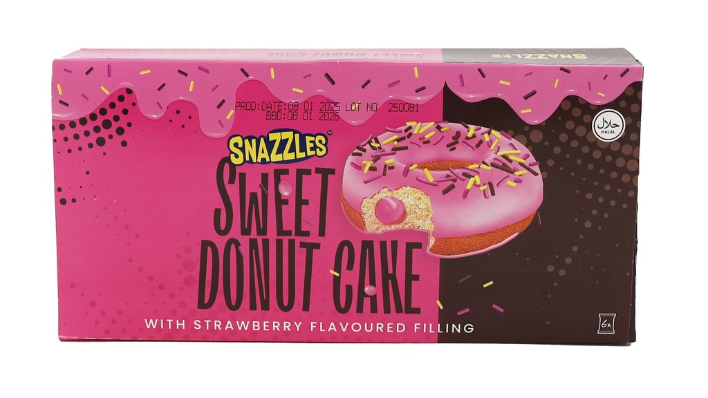 Snazzles Gefüllter Kuchen 240g Sweet Donut Cake With Strawberry Filling