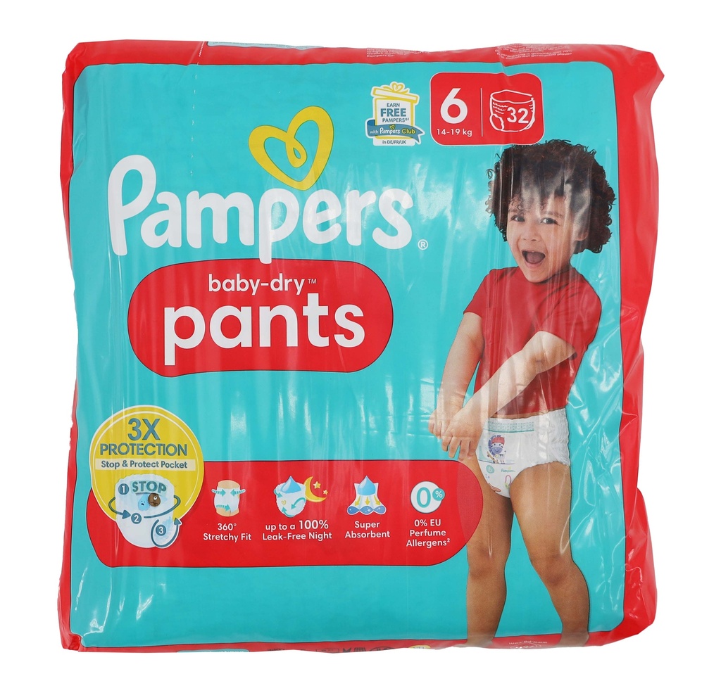 Pampers Baby Dry Pants 32Stück Size 6 (14-19kg)