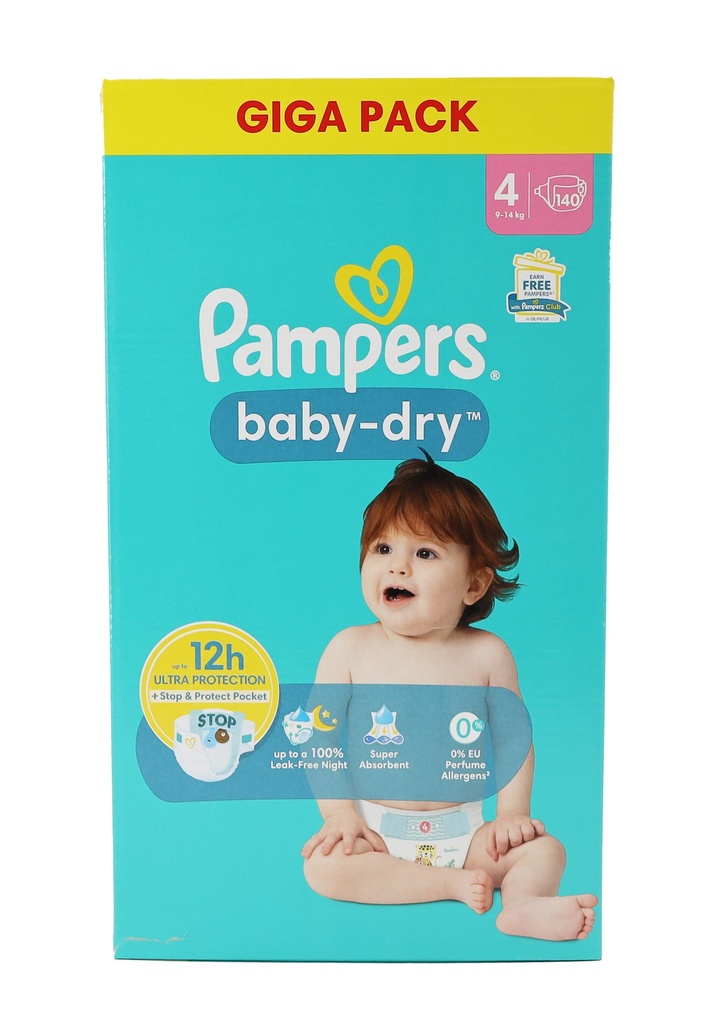 Pampers Baby Dry Windeln 140Stück Size 4 (9-14kg)