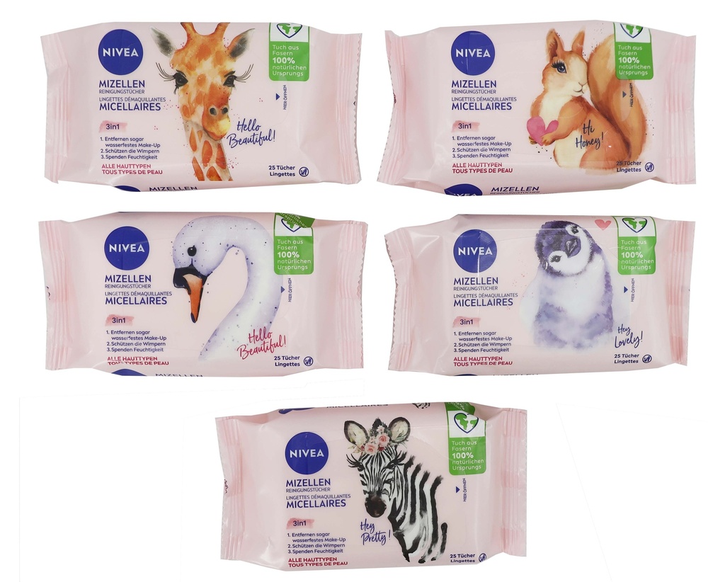 NIVEA Mizellen-Reinigungstücher Design Edition, 25 St