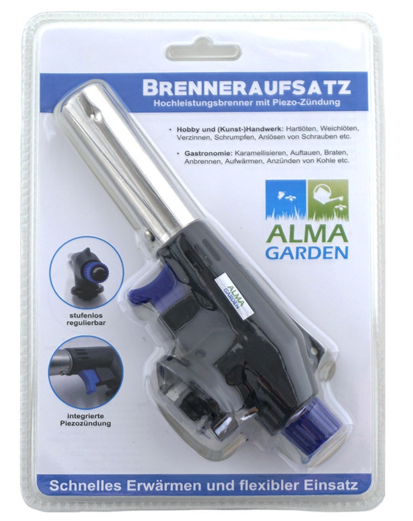 Unkrautbrenner Aufsatz für Gaskartuschen mit Piezozündung