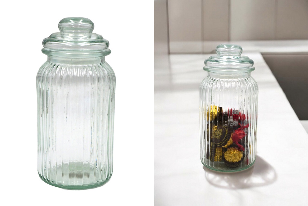 Bonbonglas geriffelt, 15cm x Ø 11cm, 500ml