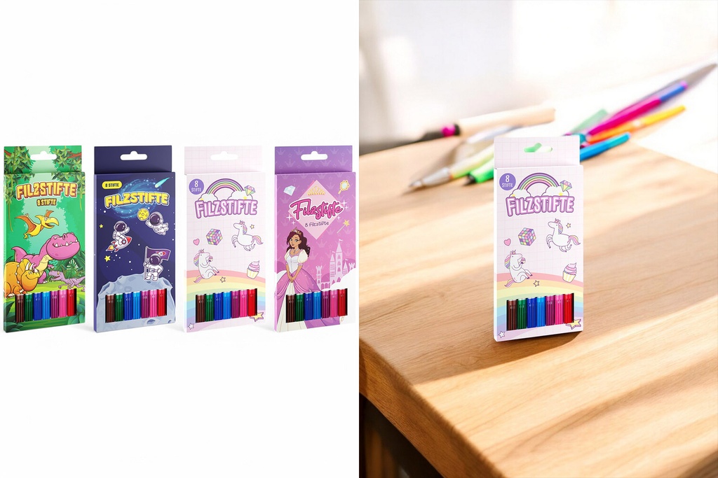 Filzstifte bunt, 8er Set