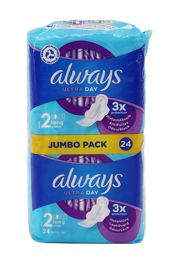 Always Ultra Damenbinden 24Stück Size 2 Day Long Wings