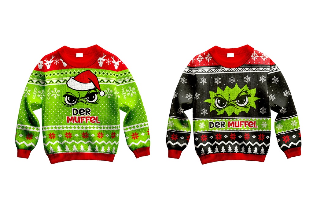 Strickpullover für Kinder Festtags-Muffel | 2 Designs | Größen S–XXL | Lustiger Anti-Weihnachten Pullover für Weihnachtsmuffel & Humor-Kids