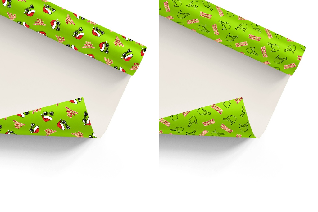 Geschenkpapier Festtags-Muffel | 2 m × 0,7 m | Lustiges Anti-Weihnachten Geschenkpapier – Für Weihnachtsmuffel, Spaßvögel & Büro-Wichteln