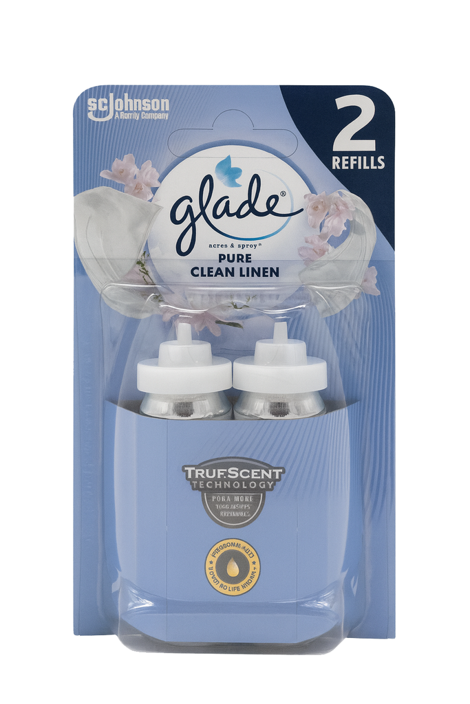 Glade Sense & Spray Lufterfrischer Nachfüllpack Pure Clean Linen, 2 × 18 ml