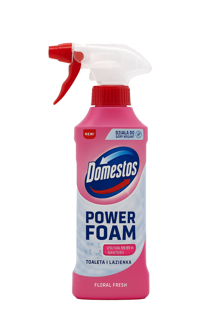 DOMESTOS Power-Schaum Schäumender Toiletten- und Badreiniger 435 ml Floral Freshness