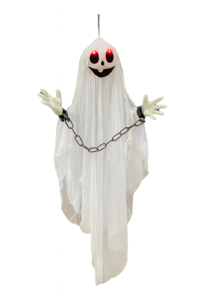 Deko Halloween lustiger Geist "Ghost with Chains", zum hängen, 55x10x90cm