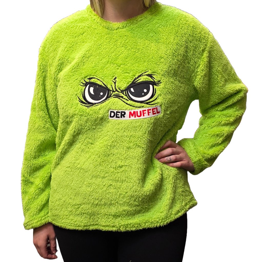 Kuschelpullover Festtags-Muffel | Erwachsene S – XXL | Grün | Weicher Polyester-Fleecepullover – Lustige Anti-Weihnachten-Mode für Männer & Frauen