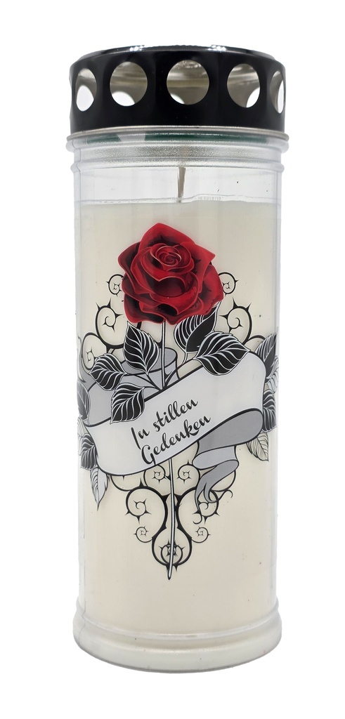 Grabkerze | Erstklassige Qualität | 20cm mit Motiv | in Stillen Gedanken