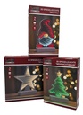 Weihnachts 3D-Spiegelleuchte LED H x 21 cm, 3 Modelle mit Timer, batterieb.
