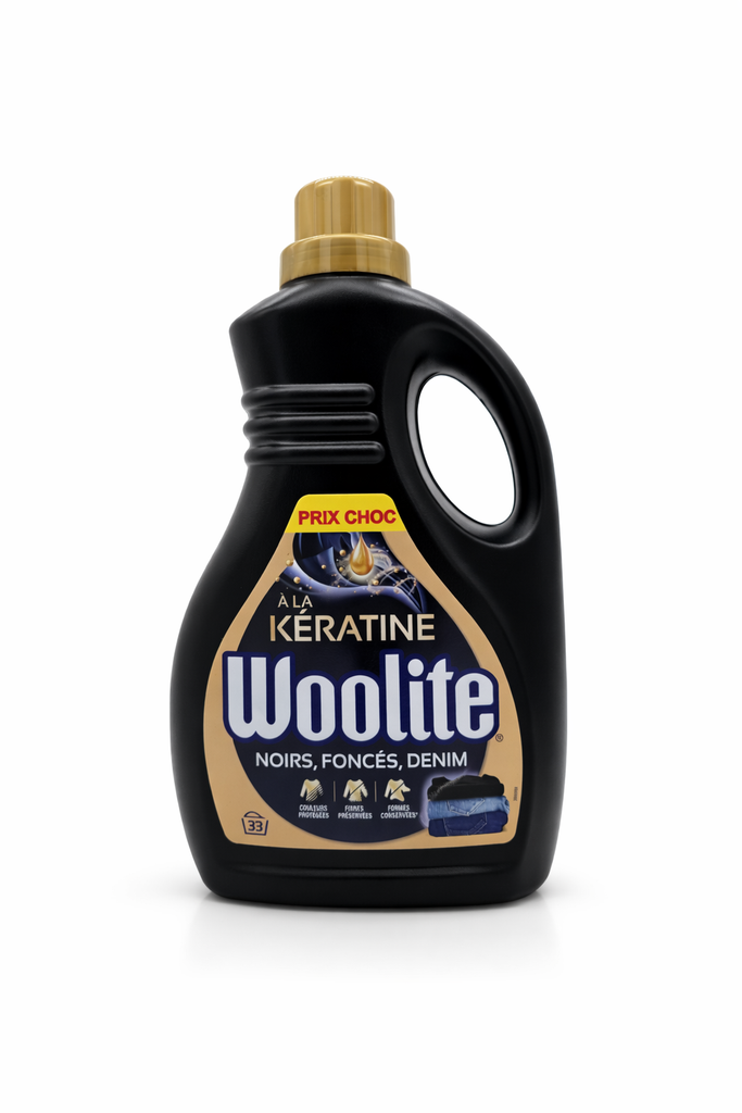 Woolite Feinwaschmittel Schwarz & Dunkel mit Keratin 33Wl 2 Liter