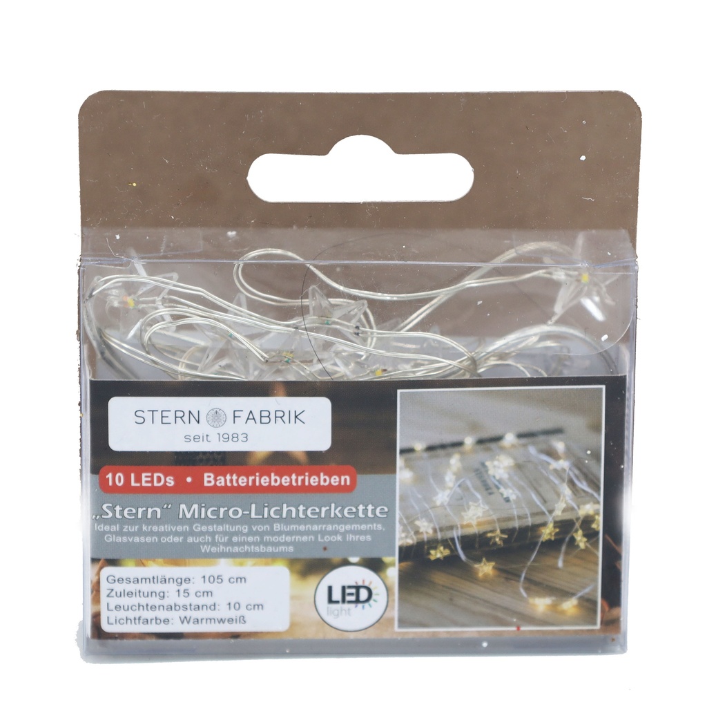 Lichterkette Basics LED Mikro Stern, 10er 